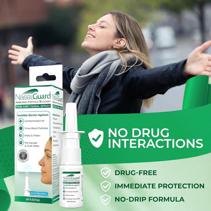 NasalGuard Fine Mist Nasal Spray - Drug-Free, Daily Use (Cool Menthol)