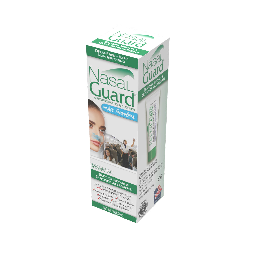 NasalGuard For Air Travelers - Airborne Particle Blocker, Cool Menthol - 10g (Pack of 6)