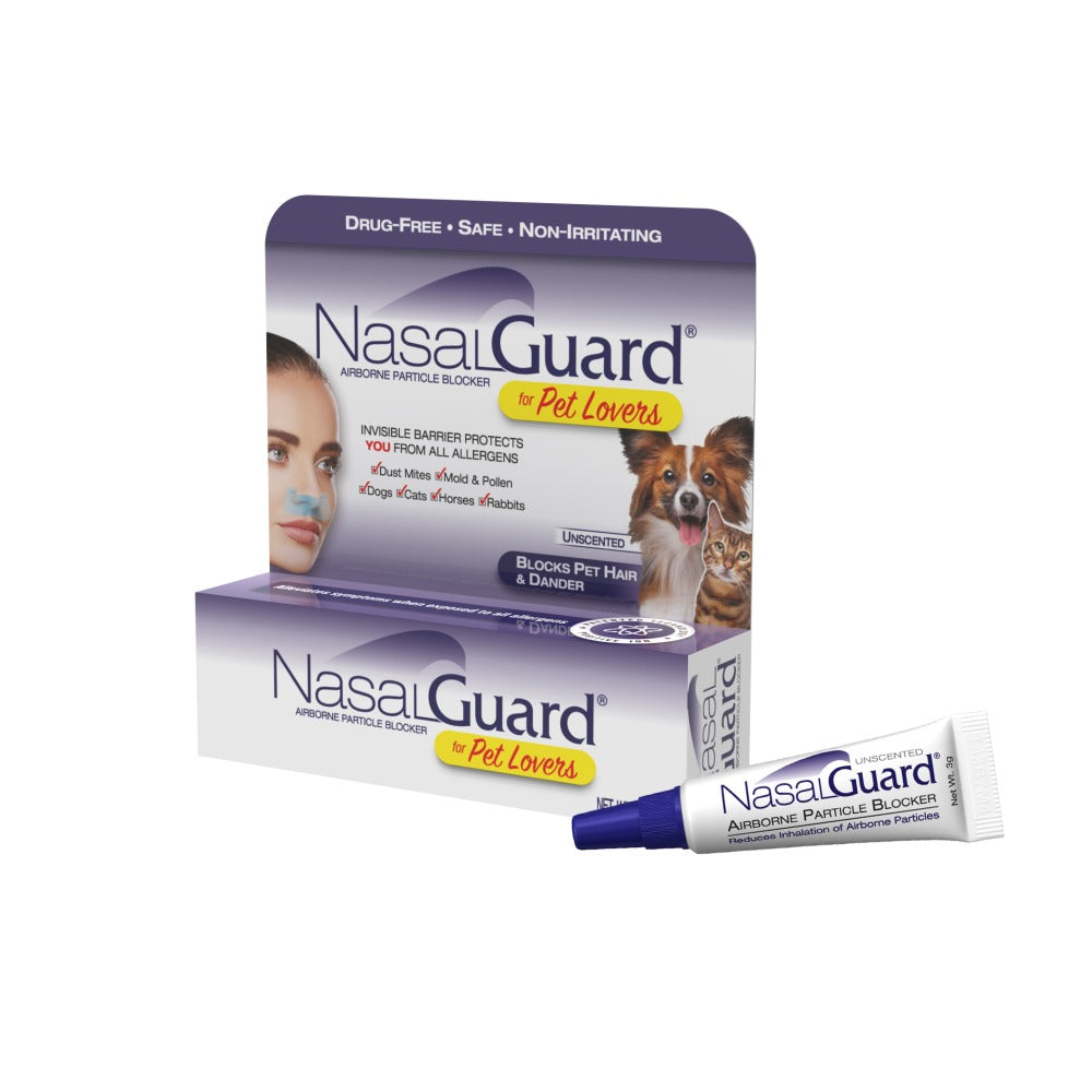 NasalGuard For Pet Lovers - Allergy Relief Gel, Drug-Free, Unscented, 3g Tube