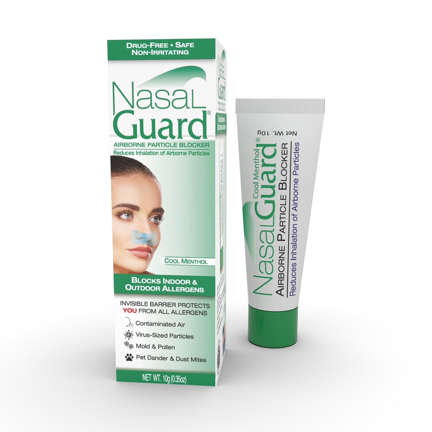 NasalGuard Allergy Relief Gel - Drug-Free, Cool Menthol, 10g Tube