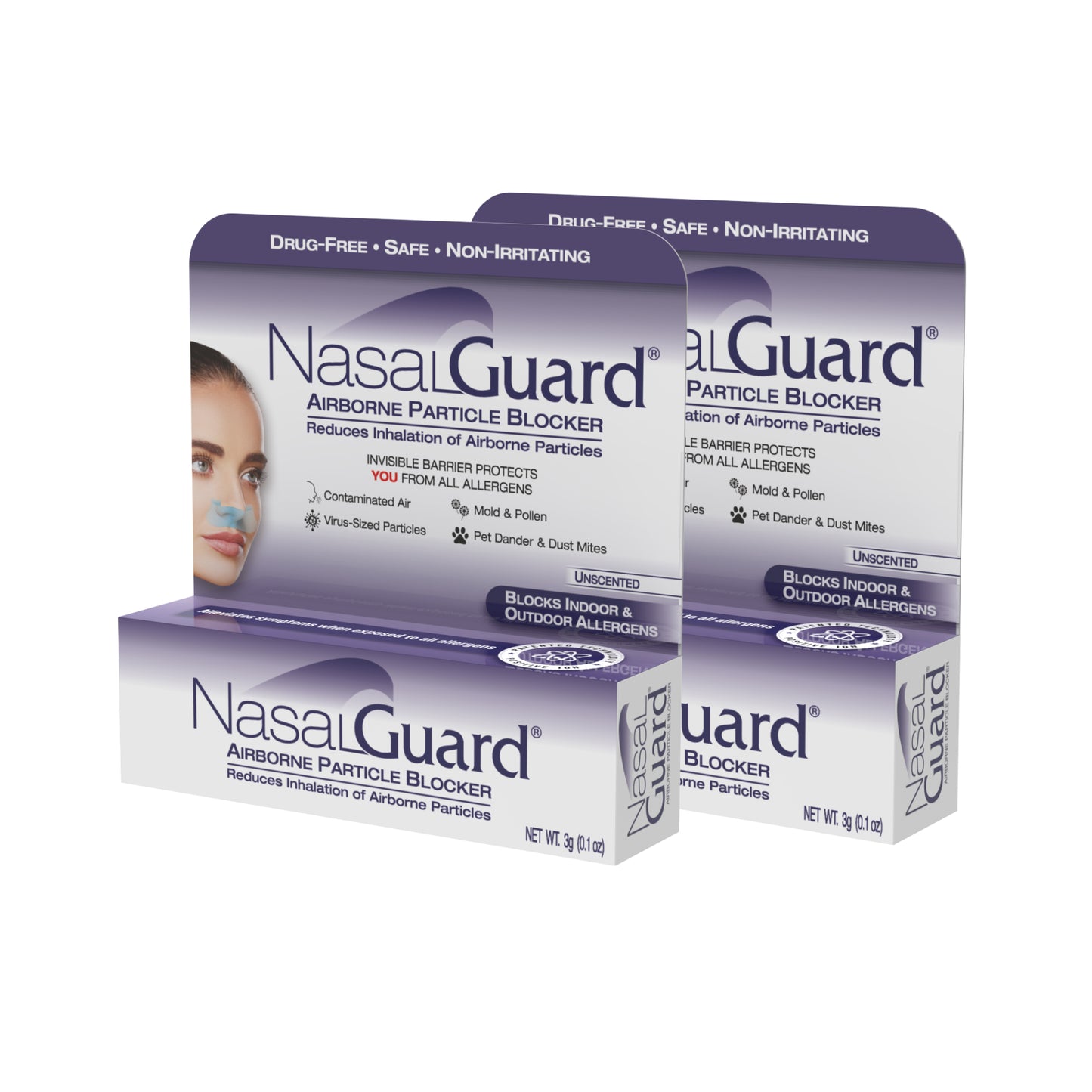 NasalGuard Allergy Relief Gel - Drug-Free, Unscented, 3g Tube