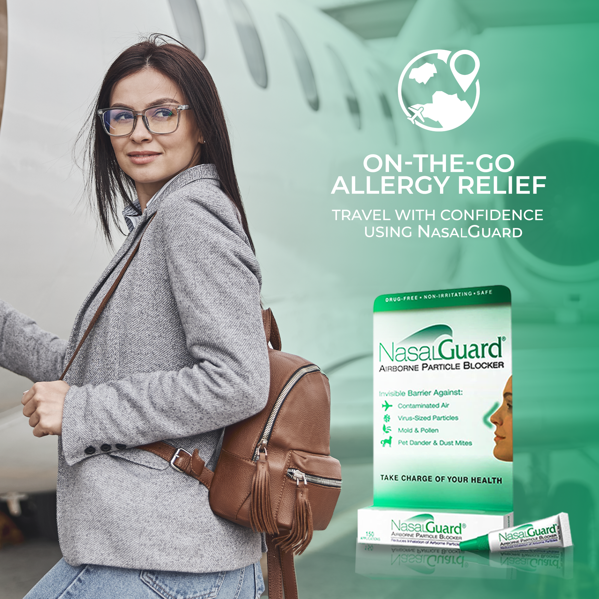 NasalGuard Airborne Particle Blocker | Allergy Prevention Gel | Cool Menthol | 10g Tube