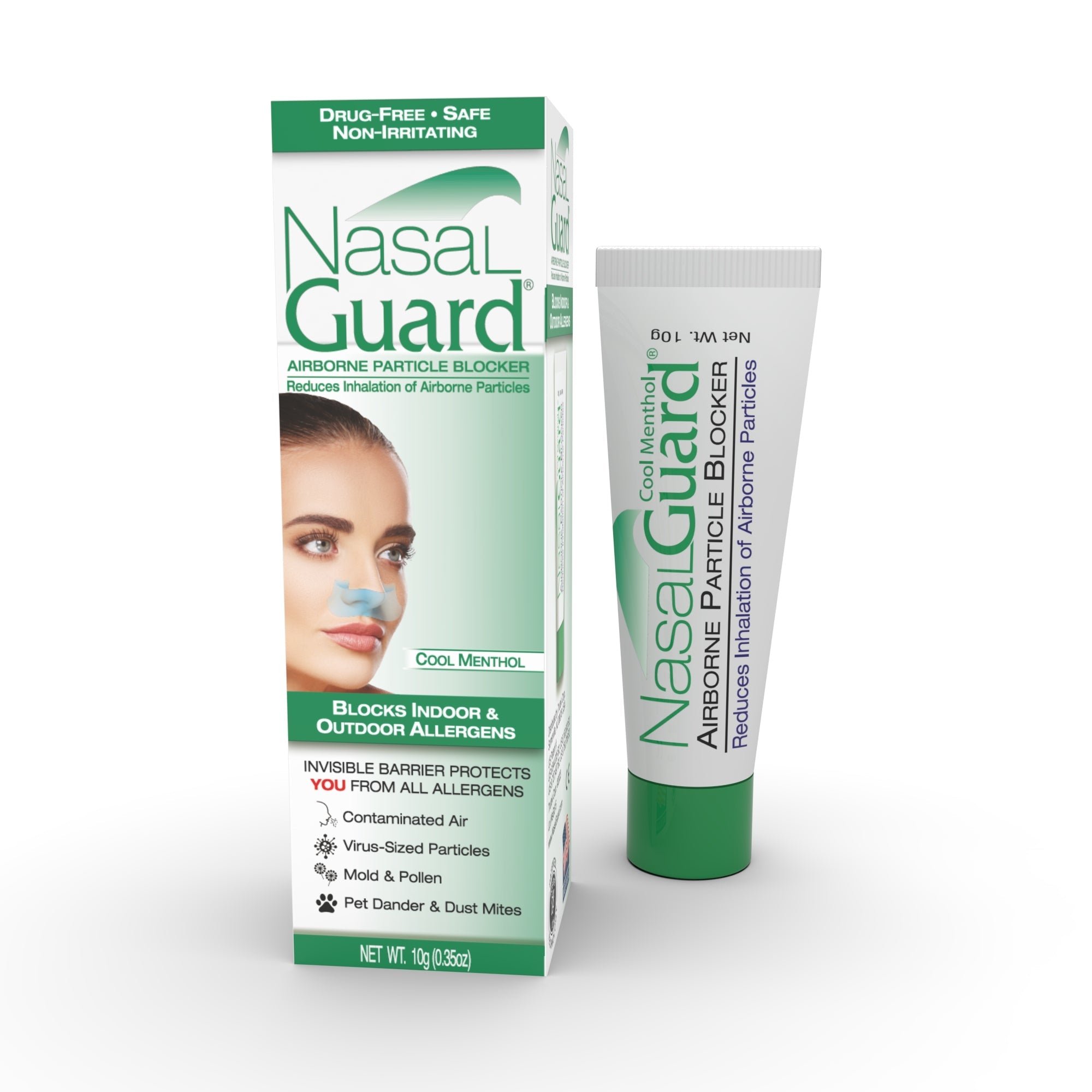 NasalGuard Airborne Particle Blocker | Allergy Prevention Gel | Cool Menthol | 10g Tube