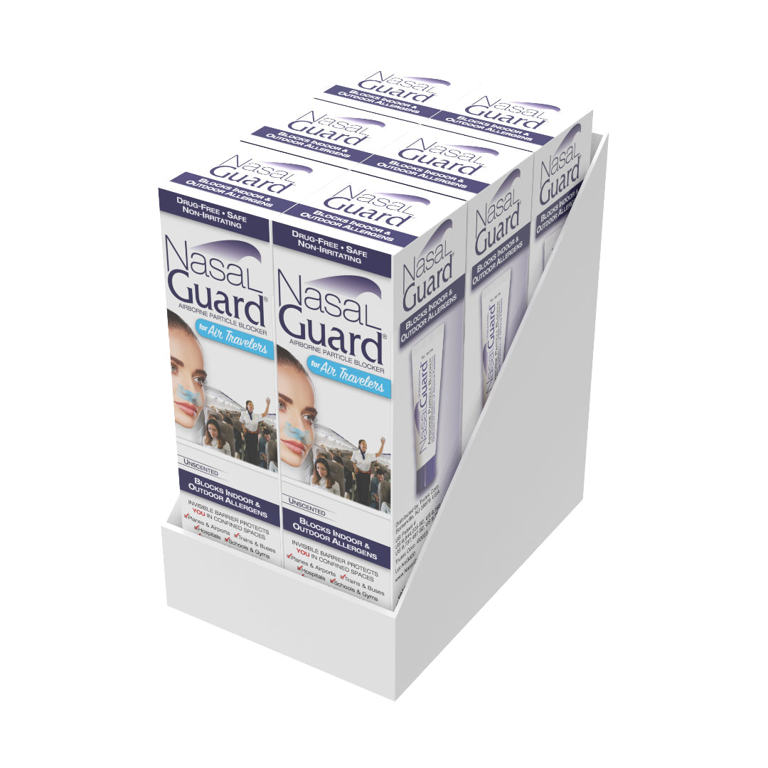 NasalGuard For Air Travelers - Airborne Particle Blocker, Unscented - 10g (Pack of 6)